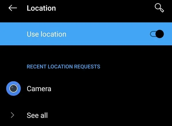 Turn off device location in Android