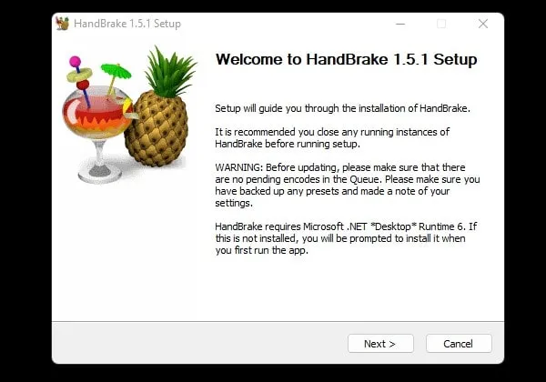 Install Handbrake on Windows 11