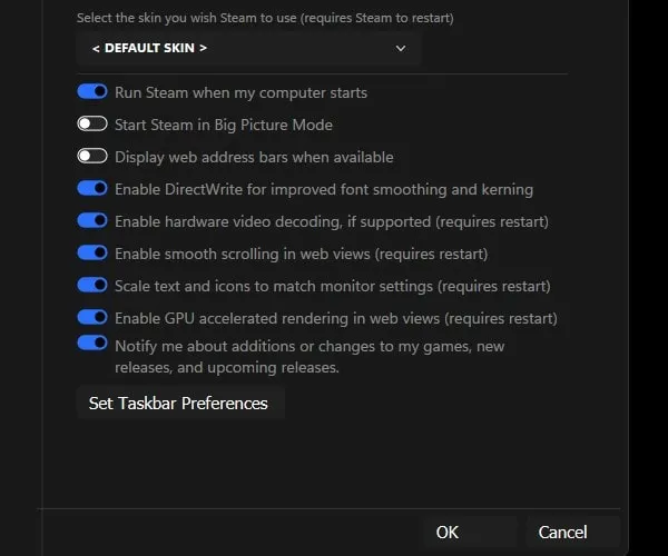 Switch Back to Default Steam Skin