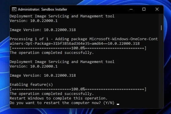 Windows 11 Home Sandbox Enabled