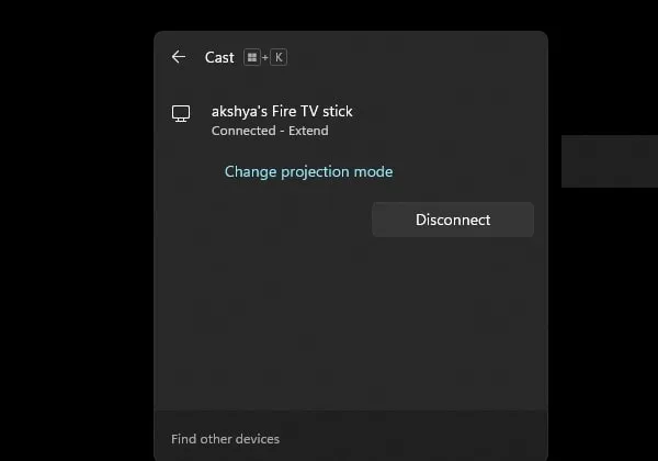Change Miracast Projection Mode Windows 11