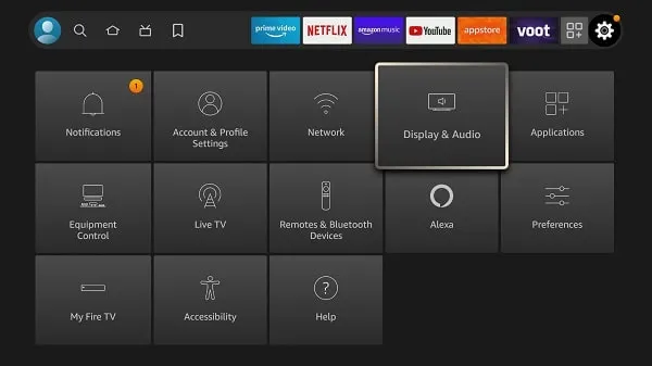 Display and Audio Settings Fire TV Stick
