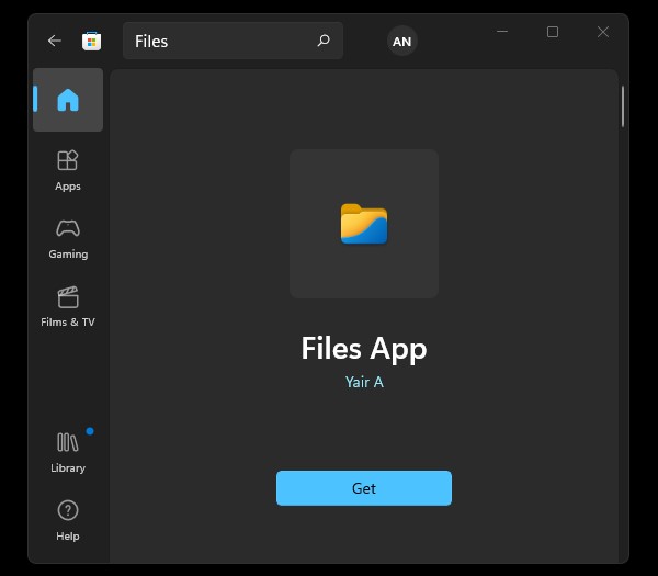 Install Files App from Microsoft Store