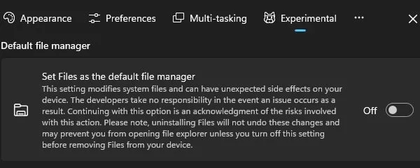 Set File Explorer as Default File Manager
