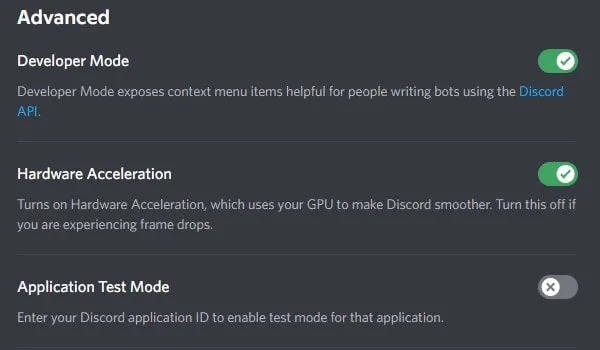 Disable Hardware Acceleration in Discord