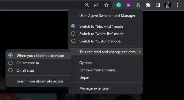 Apply USer Agent Switcher and Manager only for Mini TV