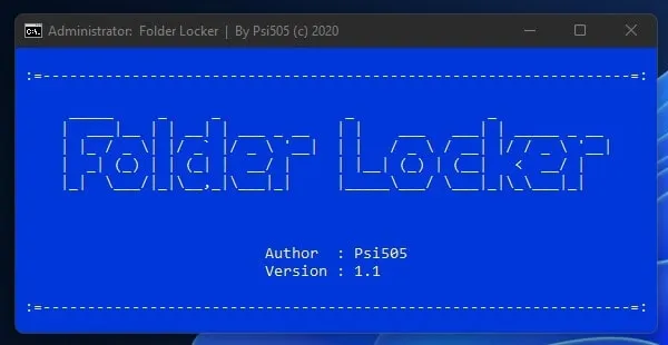 Folder Locker Batch File