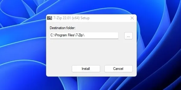 Install 7-Zip Program on Windows 11