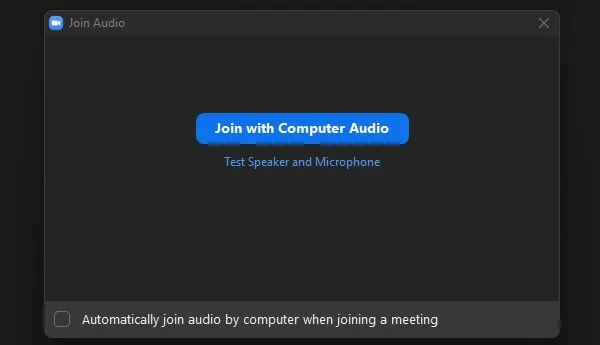 Join with Computer Audio