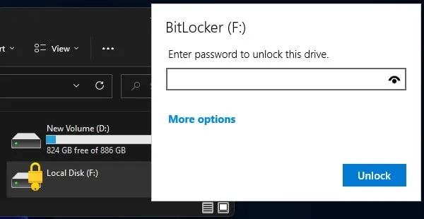 Password Protected Windows Drive