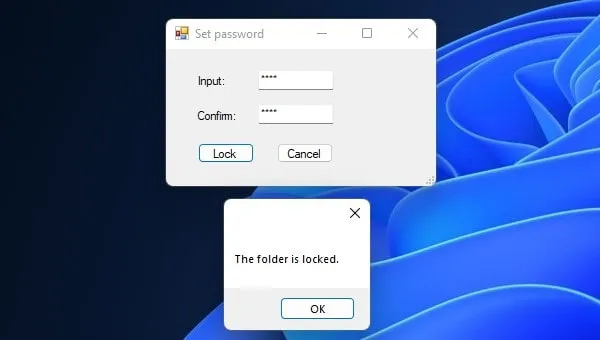 Set password on Folder
