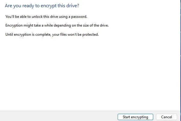 Start Drive Encryption