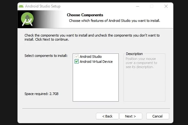 Install Android Studio and AVD Manager on Windows 11