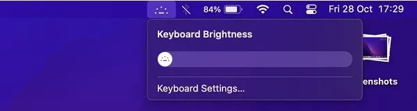 Keyboard Brightness in Menu Bar added