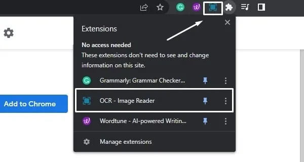 OCR Image Reader Chrome Extension