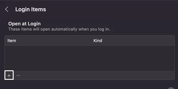 Add Login Items in macOS Startup