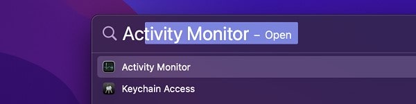 Open Activity Monitor on macOS