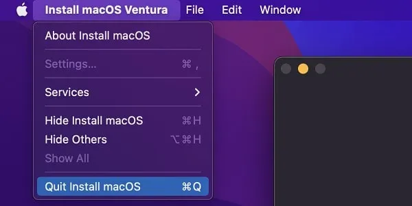 Quit Install macOS