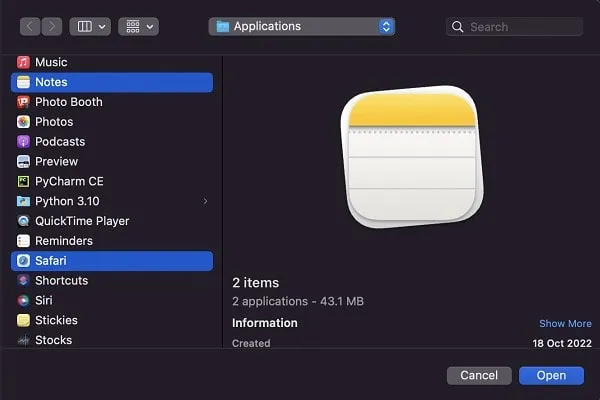 Select Starup Apps to Add in macOS Ventura