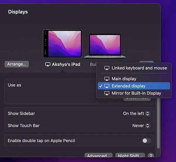 Use iPad Screen as Extended Display for Mac