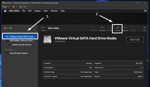 Erase VMware Virtual SATA Hard Drive Media