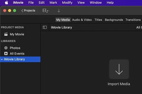 Import Media in iMovie