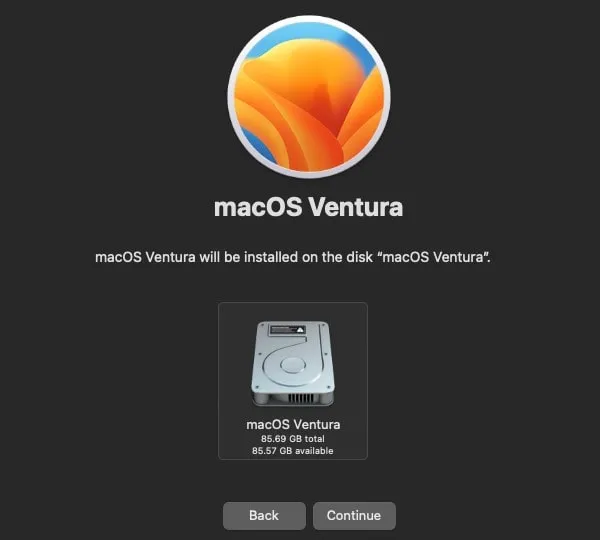 Install macOS Ventura on Disk