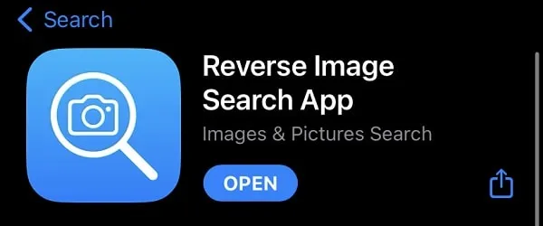 Install reverse Image Search App on iPhone