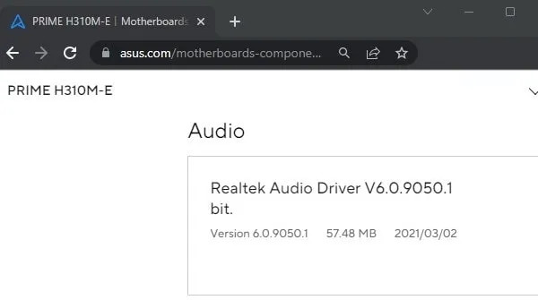 Install Realtek Audio Drivers