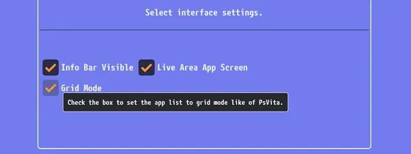 Select PS Vita Emulator Interface Settings