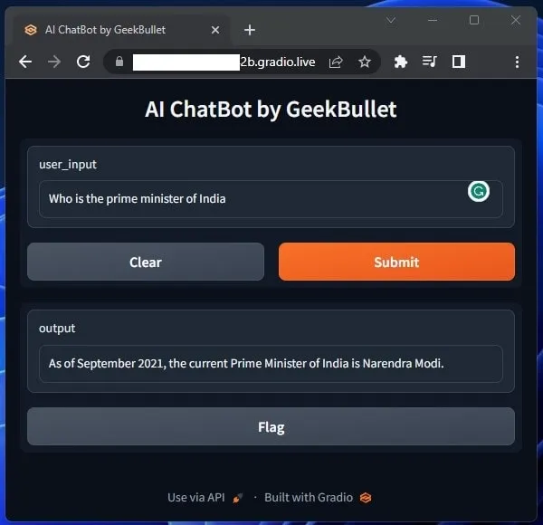 Share Public URL - Free AI ChatBot using ChatGPT in Python