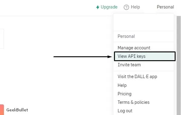 View API Keys in OpenAI