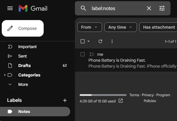 Use Gmail to Transfer iPhone Notes to Windows