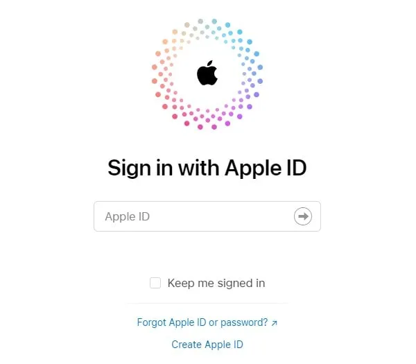 Sign in with Apple ID on iCloud