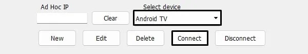 Connect adbLink to Android TV to take screenshot