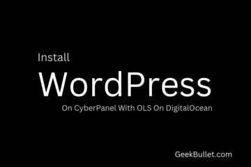 Install Wordpress on CyberPanel with OLS on DigitalOcean