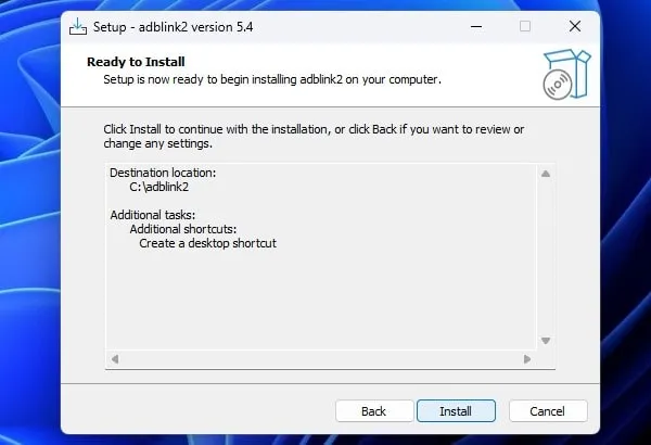 Install adbLink2 on Windows PC