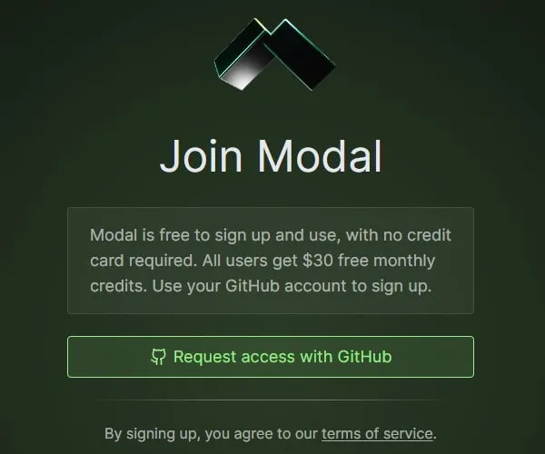 Join Modal with GitHub