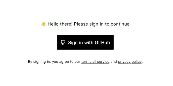 Sign in with GitHub