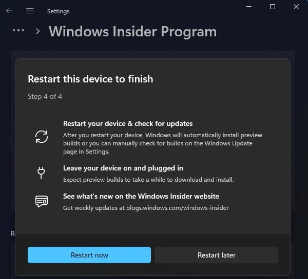 Restart Windows to get Windows 11 23H2 Update