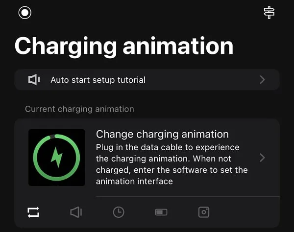 Select Change Charging Animation Option
