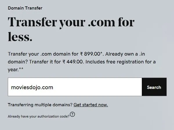 Transfer Domain Name to GoDaddy