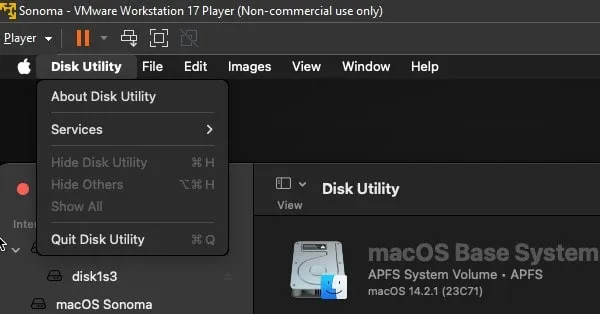 Quit Disk Utility in macOS Sonoma